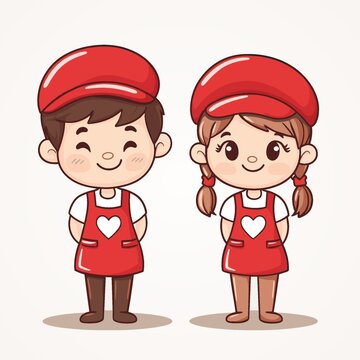 卡通店员营业员