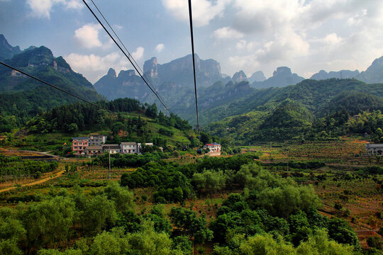 天门山索道群峰