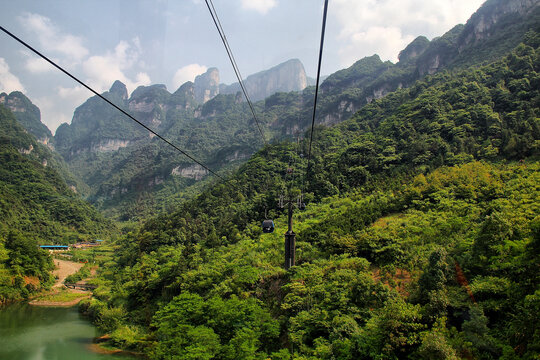 天门山索道群峰