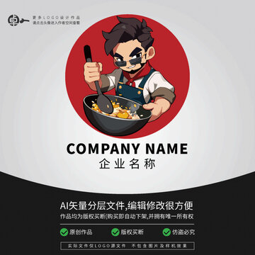 帅哥餐饮墨镜LOGO青年学生