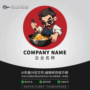 帅哥墨镜LOGO青年学生餐饮