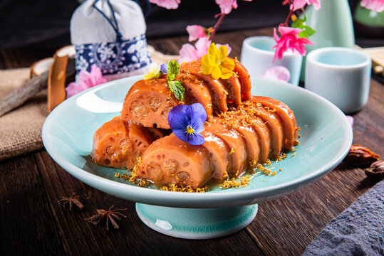 桂花莲藕糯米藕蜜汁藕