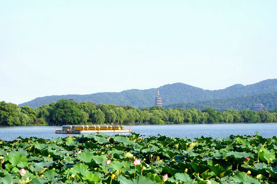 杭州西湖雷峰塔景区