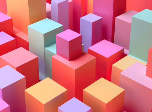 抽象多彩的3D几何图形图案背景