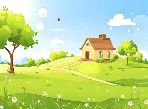 乡村小屋卡通