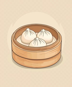 天津小笼包矢量