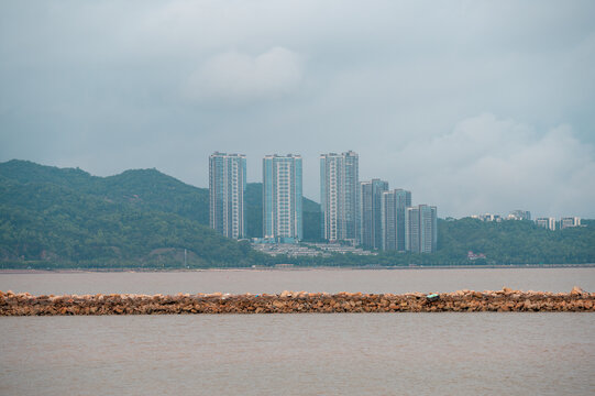 珠海香洲区情侣路沿途城市风光