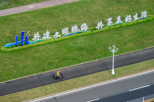 珠海香洲区情侣路沿途城市风光