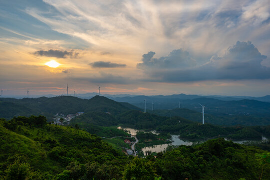 风车山晚霞