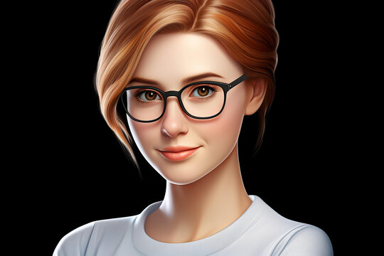 一个戴着眼镜的年轻女人的插图