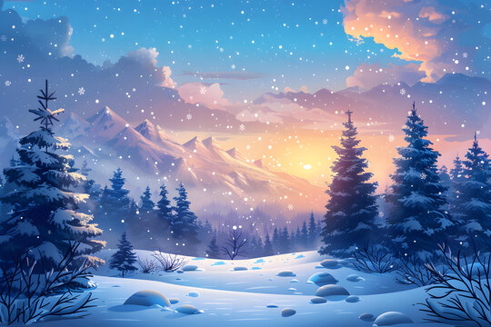 雪景的AI图片