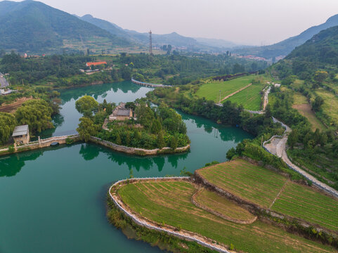 济南章丘三角湾村宝珠山水库