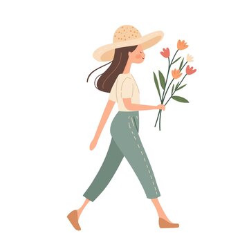 唯美女孩插画矢量