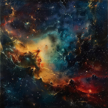 色彩斑斓的星云和恒星