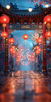 唯美的古风夜景图