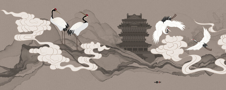 中国风山水画
