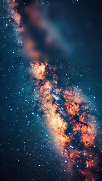 壮观的银河系景象繁星点点尘埃云彩色彩斑斓