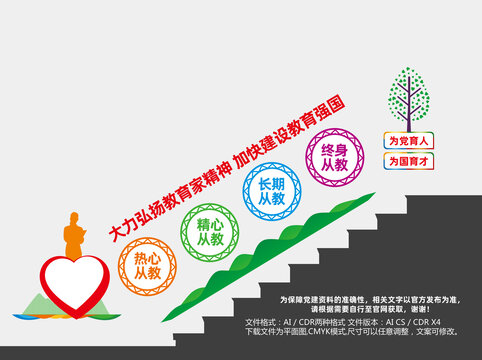 教师楼梯文化墙