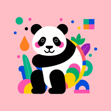 卡通大熊猫插画