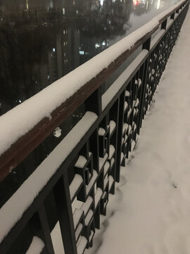 城市雪景