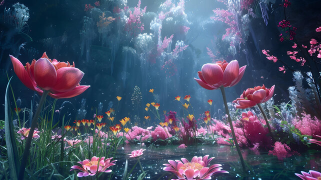 梦幻花海森林