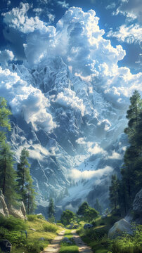 雪山云海的AI图片