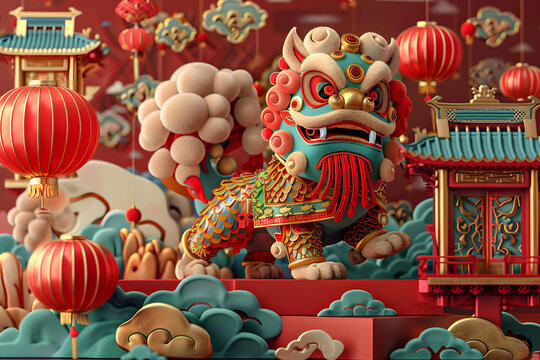 祥狮献瑞闹新春
