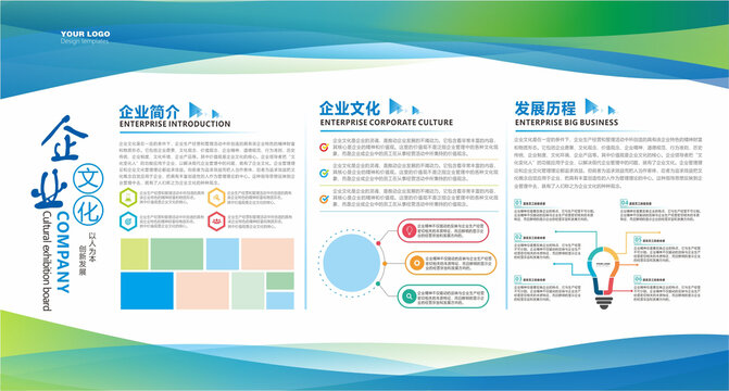 企业公司简介文化墙展板宣传栏