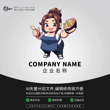 吃面卡通头像LOGO