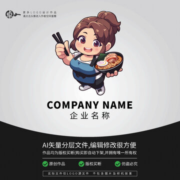 吃面卡通头像LOGO