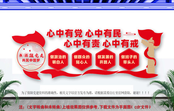 做政治的明白人党建文化墙