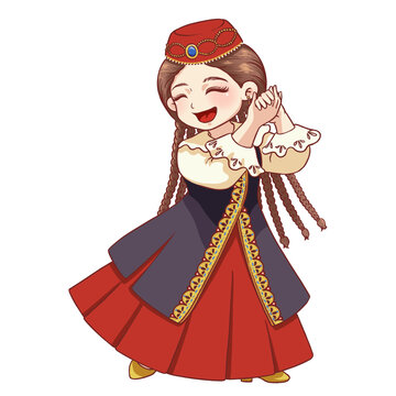 维吾尔族跳舞握掌少女