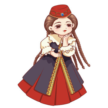 维吾尔族托腮少女