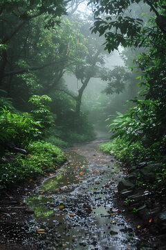 雨后森林小径