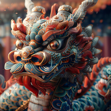 舞龙的AI图片