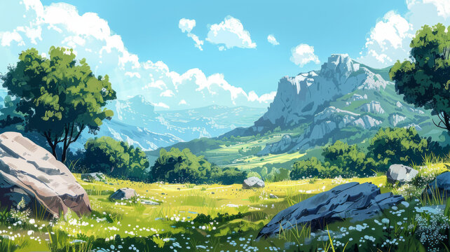 奇幻山川风景