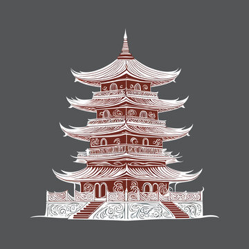 国潮插画宝塔
