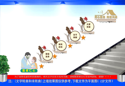 医院楼梯文化墙