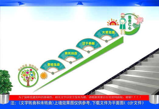 医院宣传楼梯文化墙