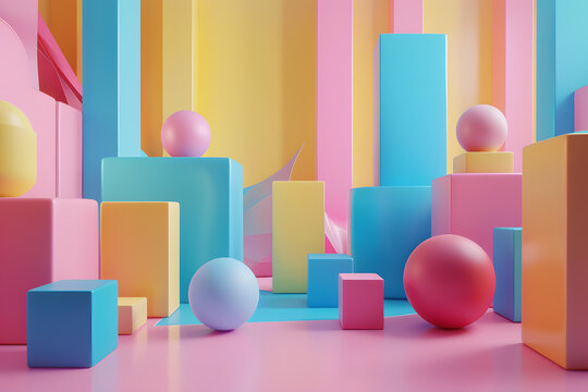 彩色几何图形抽象背景