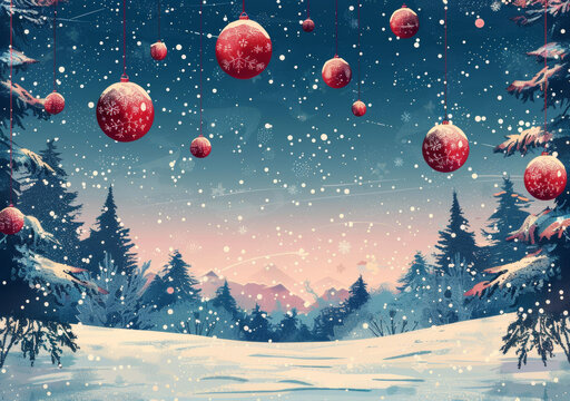 雪山冬景的AI图片