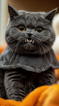 灰色吸血鬼猫万圣节