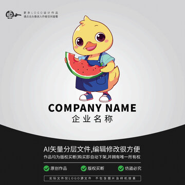 鸭子LOGO水果店西瓜群众