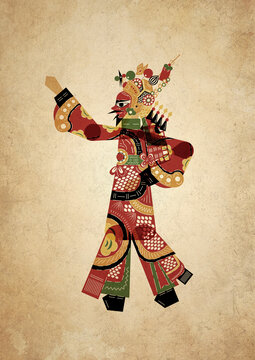 唐山皮影人物武将