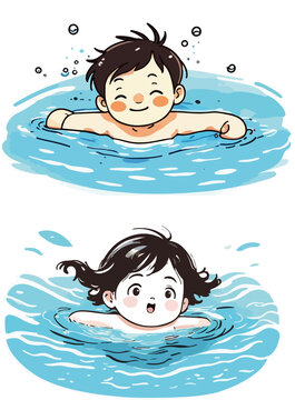 游泳的小孩