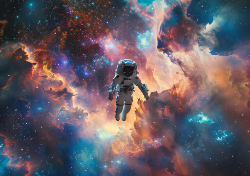 宇航员在星云漫步