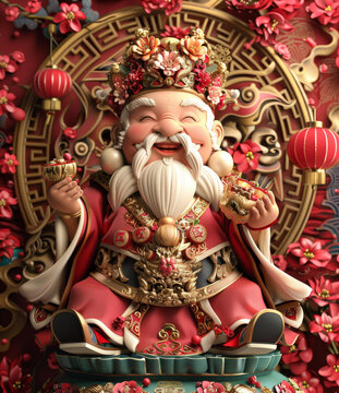 恭喜发财的AI图片