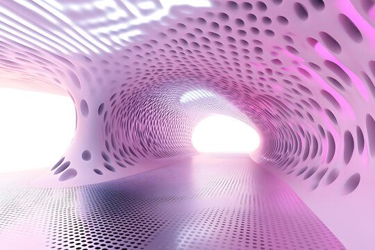 抽象粉色隧道与末端光