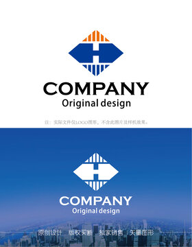 H字母logo钻石logo