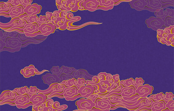 紫霞云彩矢量背景
